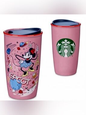 Starbucks x Disney Pink Epcot Kids Travel Cup with Minnie Design